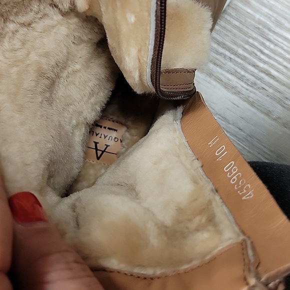 Aquatalia Size 10 Tan Nelle Suede & Shearling Bootie NWT - Picture 7 of 9